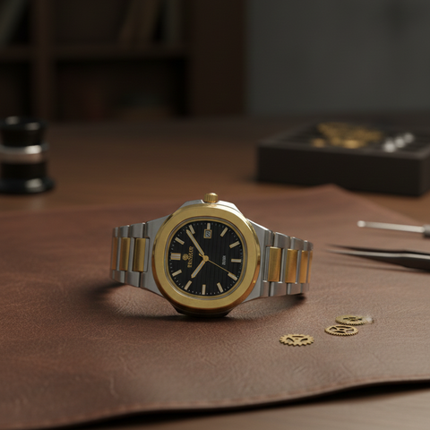 The Sovereign Two-Tone Chronos | Classic Integrated Bracelet Watch